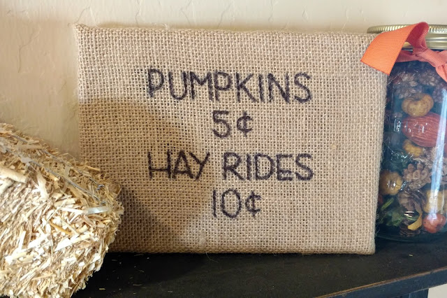 This is a fun and easy DIY burlap sign for fall.  Easy to personalize and make your own!
