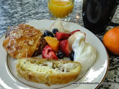 breakfast plate at Euro Spa & Inn in Calistoga, California