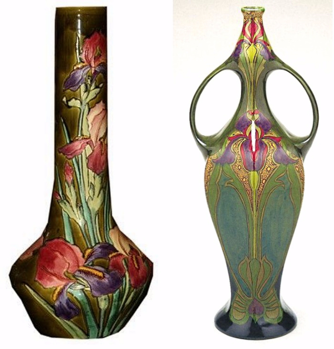 MATIN LUMINEUX Vases anciens aux Iris