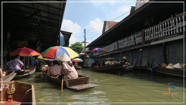 Como é o Mercado Flutuante, em Bangkok