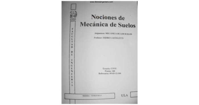 descargar libro en pdf nociones de mecanica de suelos - isidro casteletti