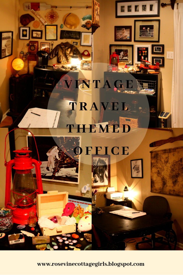 Vintage Travel Themed Office -
