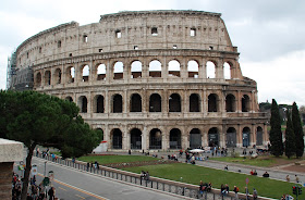 The Colosseum in Rome was begun by Vespasian and  completed by his son, Titus