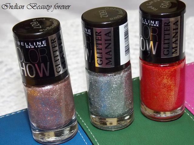 Maybelline Color Show Glitter Mania in Dazzling Diva, Red Carpet and Pink Champagne
