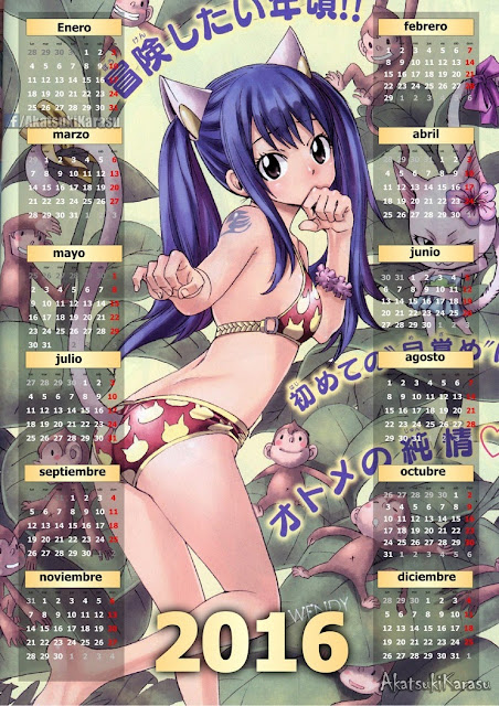 calendario 2016 fairy tail