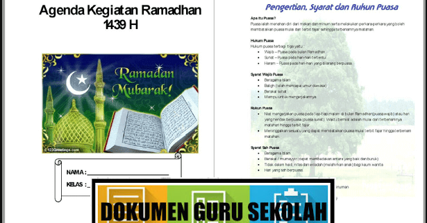 Contoh Buku Agenda Kegiatan Siswa di Bulan Ramadhan