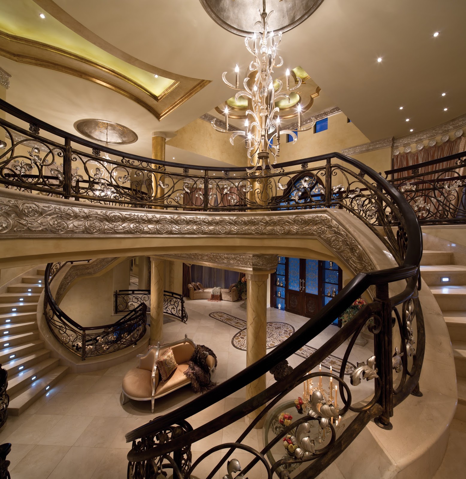 7 хол. Шикарный Холл. Интерьер особняка. Luxury лестница. Элитные лестницы.