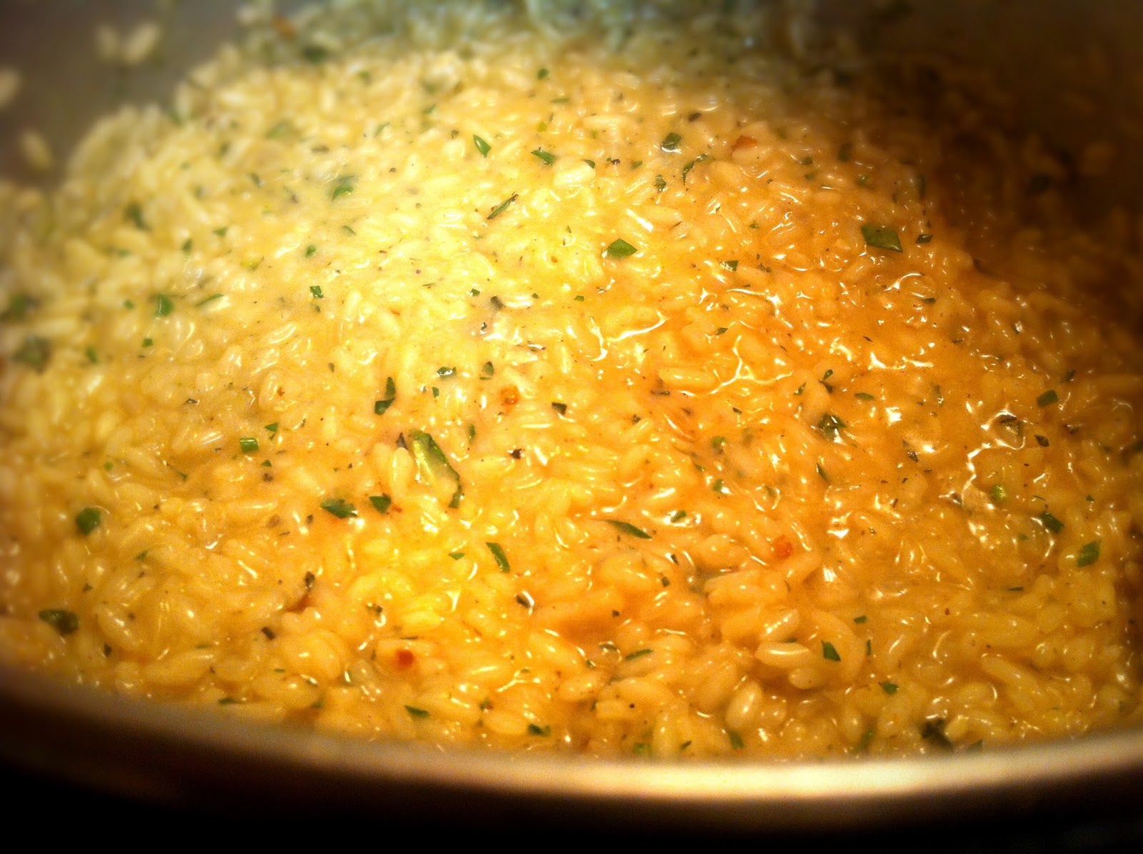 Bite and Booze Emeril's Blogger Party Shrimp and Asparagus Risotto