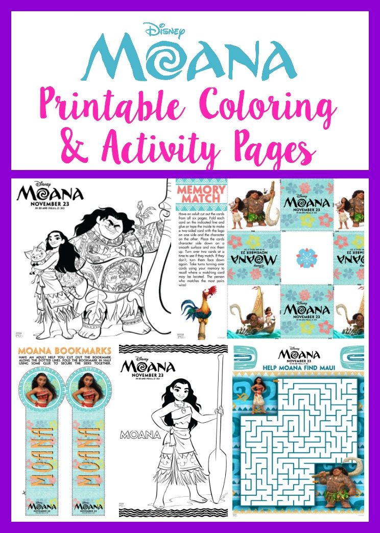 MOANA Printable Coloring & Activity Pages! | The Momma Diaries