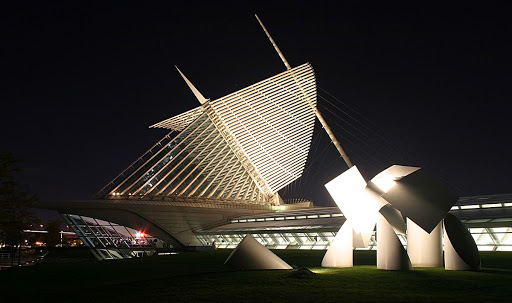 The Milwaukee Art Museum brise soleil at night The Milwaukee Art Museum brise soleil at night