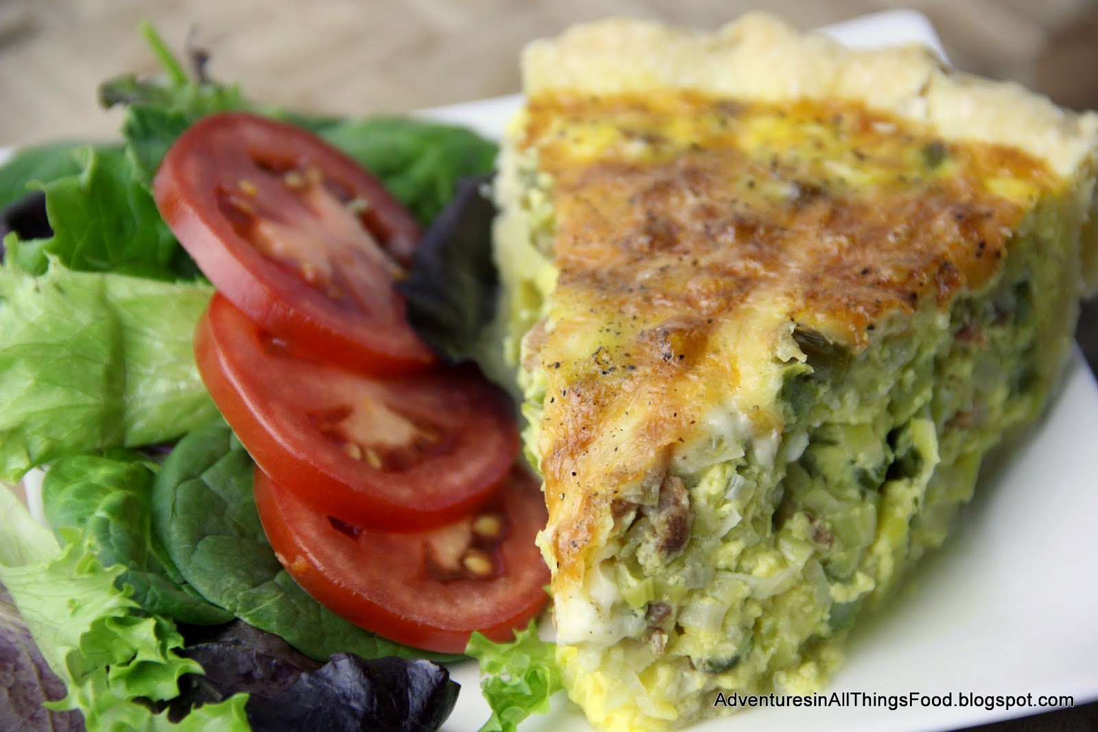 Adventures in all things food Bacon Leek and Asparagus Quiche