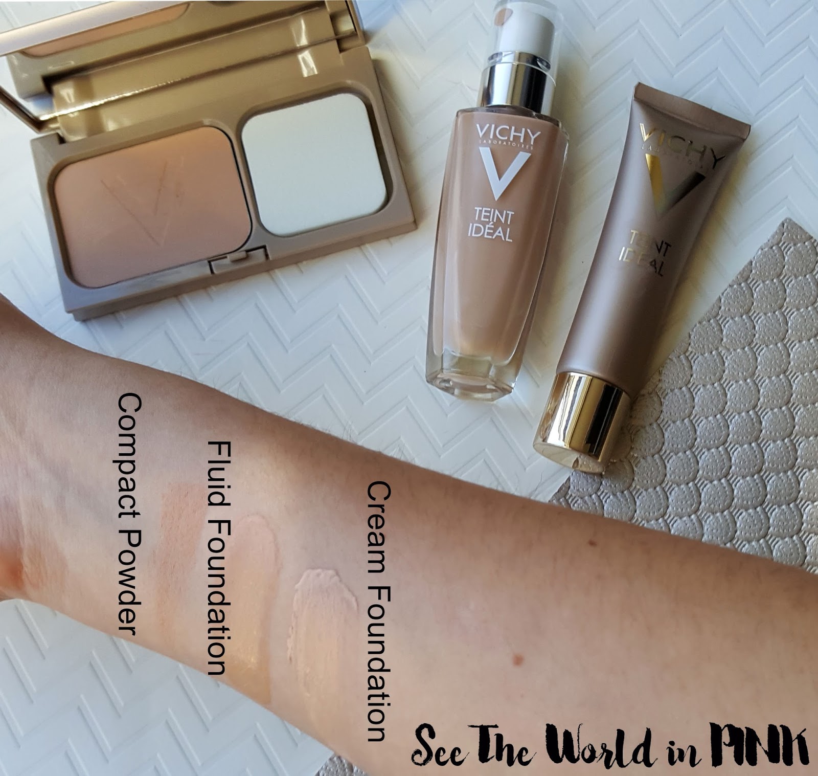 Vichy Teint Ideal Makeup Swatches and Reviews! See the World in PINK