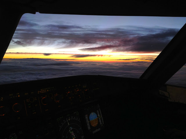 USAirways Airbus gorgeous sunset airline aviation airplane pilot