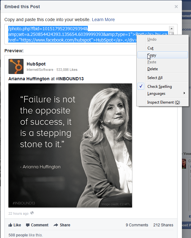 How to Link a Facebook Image Post to a site