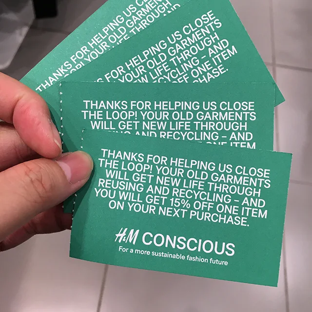 h&m recycle clothes voucher hm recycling