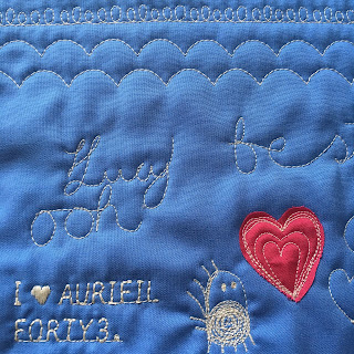 free motion quilting with Aurifil Forty3 thread
