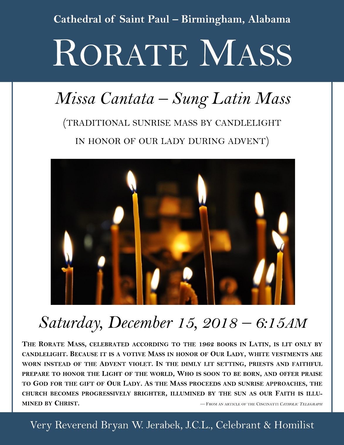 New Liturgical Movement Rorate Masses This Saturday in Birmingham