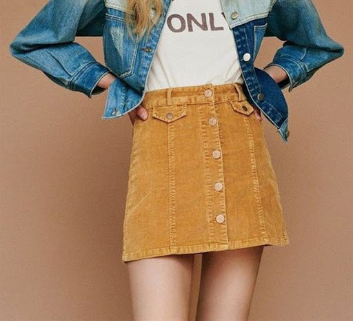 Button-Front Corduroy Mini Skirt Button-Front Corduroy Mini Skirt