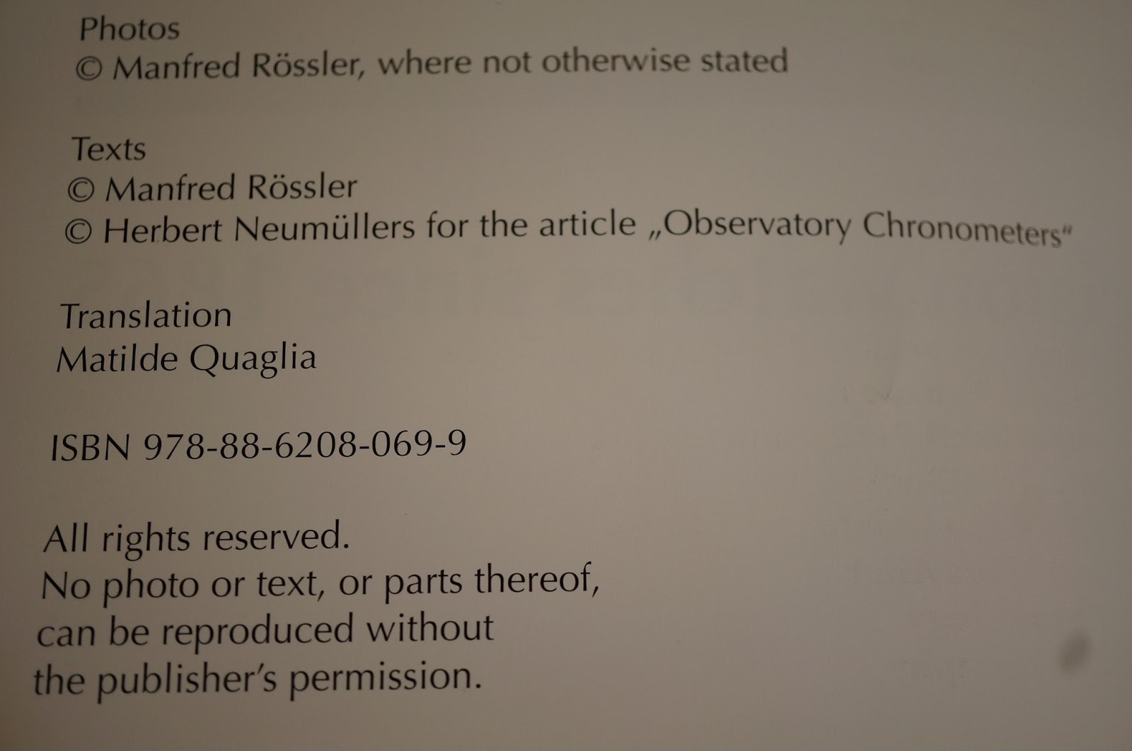 WATCHIONABLE ZENITH BOOK (BIBLE) BY MANFRED ROSSLER