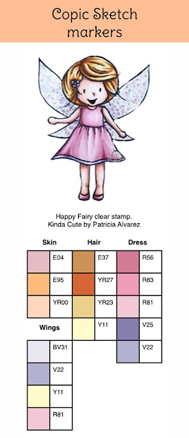 Copic color combination chart for happy fairy clear stamp