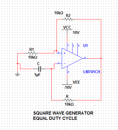 electronics: Square Wave Generator Using Op Amp IC 741
