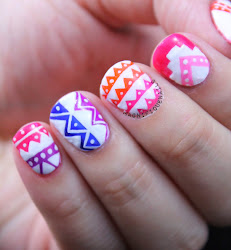 nail aztec alphabet nails essie challenge coats neon blanc applied base different