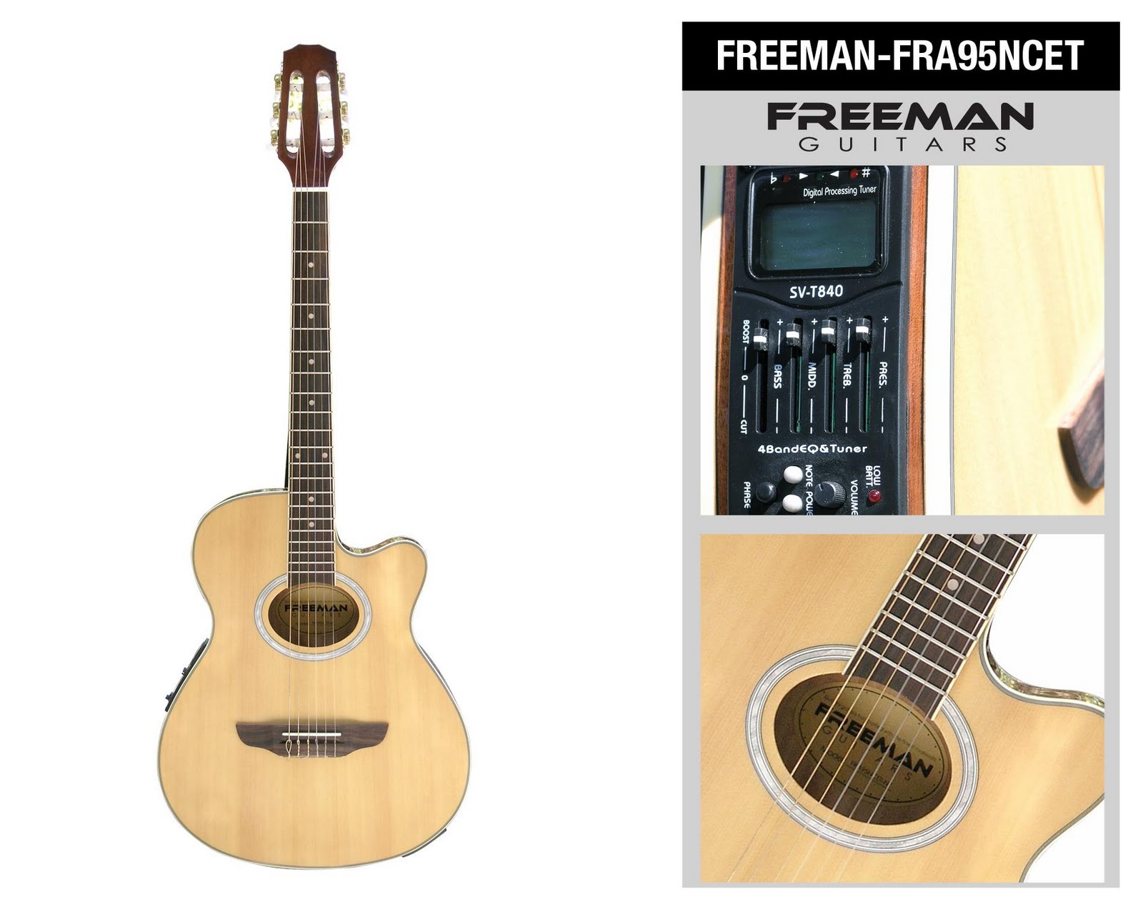 FRA95NCET GUITARRA E/A C. NYLON COLOR NT FREEMAN | SONIDO LATAM