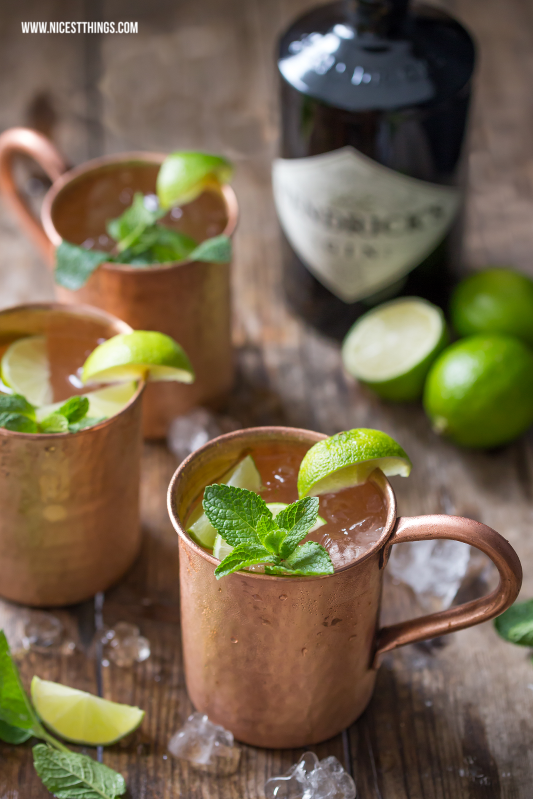 Moscow Mule Rezept mit Gin Kupferbecher #moscowmule #cocktails #silvester #drinks #gin #cocktailrezepte #silvesterdrinks #kupferbecher