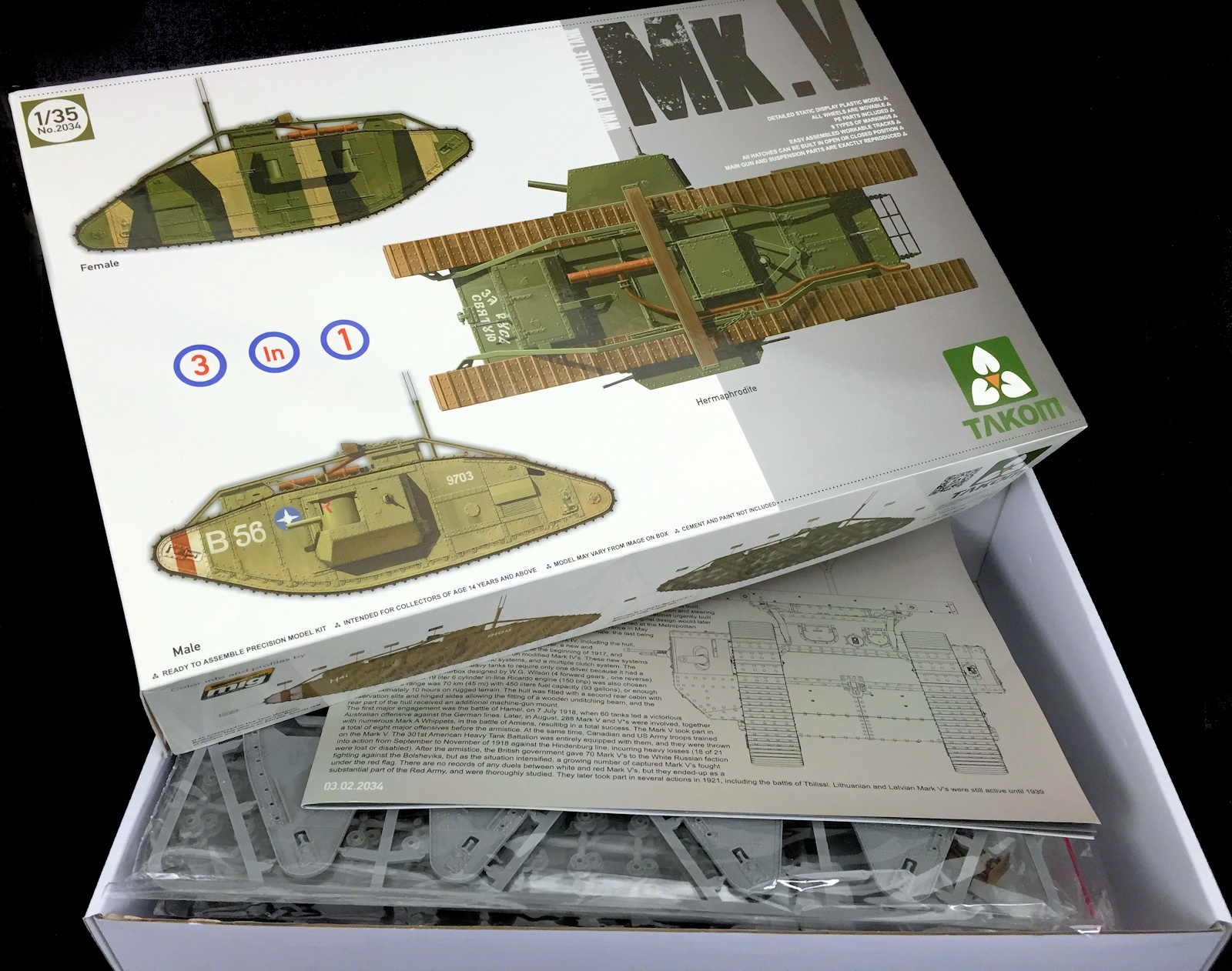 The Modelling News In Boxed Clayton Reviews The Wwi Heavy Battle Tank Mark V 3 In 1 Kit From Takom