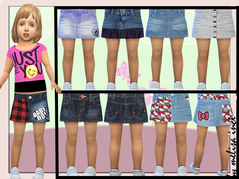 Sims 4 CC's The Best Toddler Denim Skirt by melisaq inci