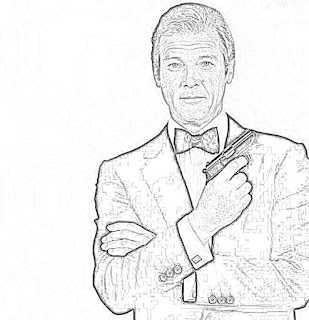 Roger Moore James Bond coloring pages coloring.filminspector.com