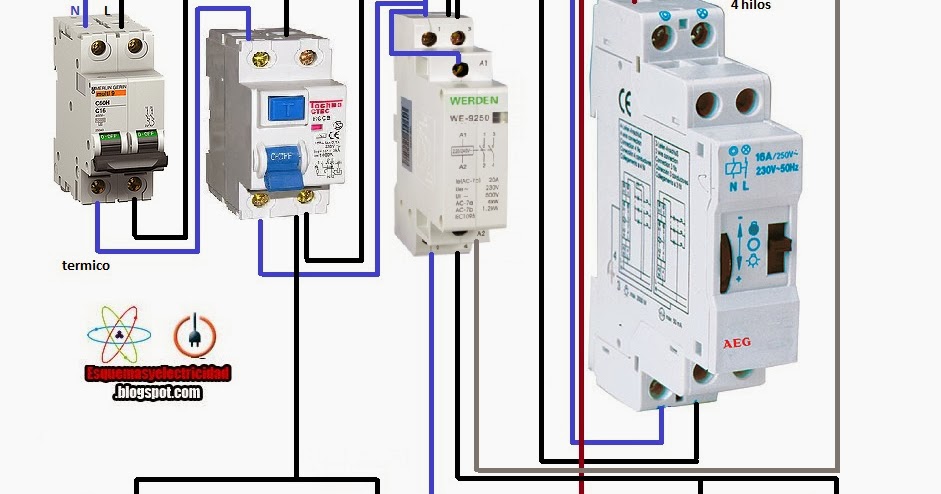 Electrical diagrams: minute ladder 4 wires with contactor five electrical contactor diagram 