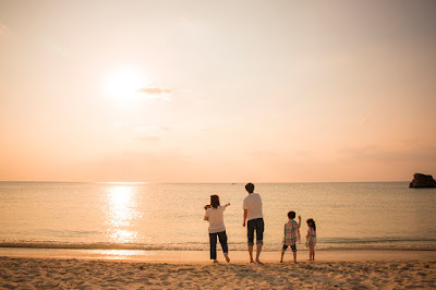 沖縄 家族写真 海