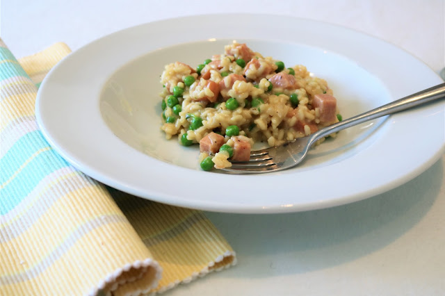 SPAM® and Pea Risotto