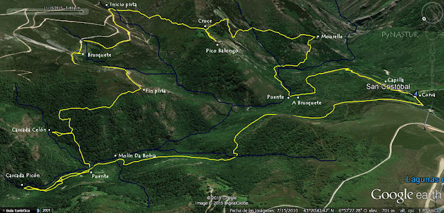 Mapa ortográfico de La Ruta del Silencio - Villanueva de Oscos - Asturias Mapa ortográfico de La Ruta del Silencio - Villanueva de Oscos - Asturias