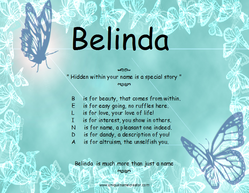Belinda Unique Name Creator