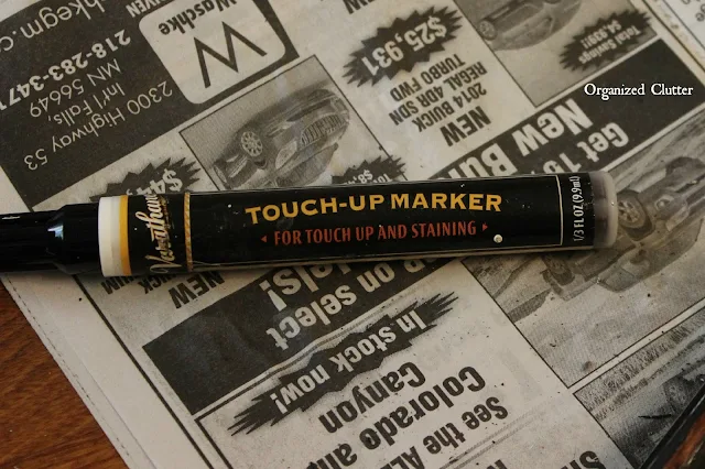 Photo of a walnut stain marker.