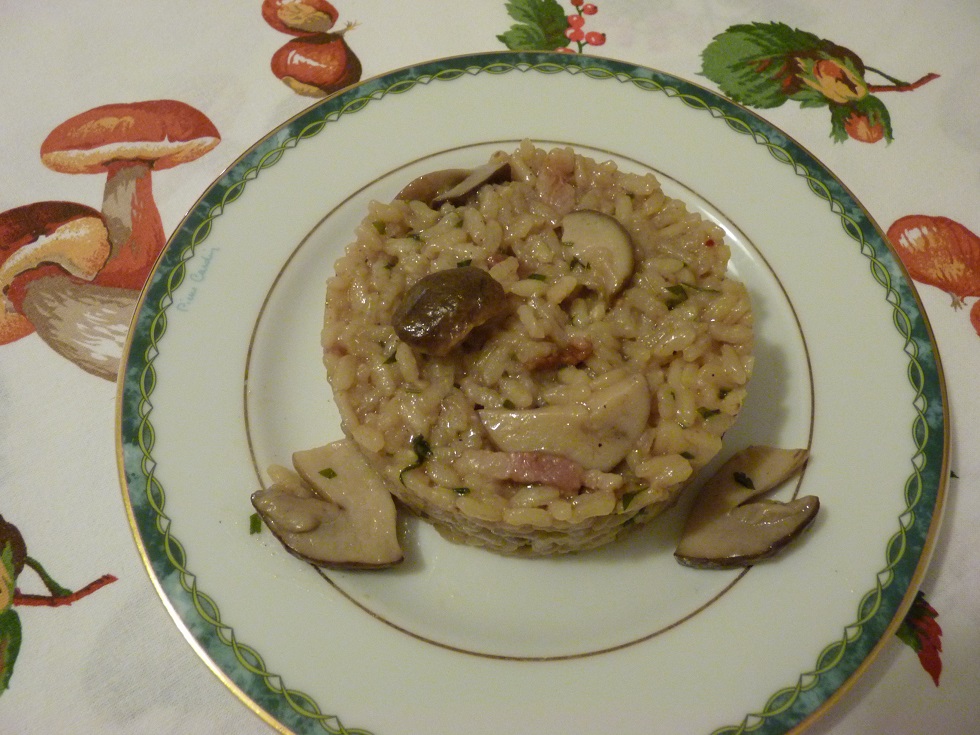 RISOTTO CON PORCINI FRESCHI E PANCETTA