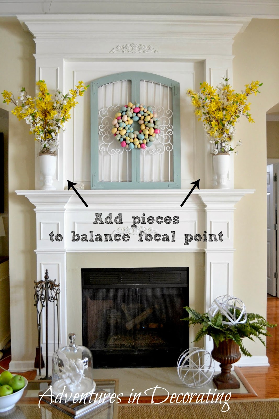Adventures in Decorating Styling our Spring Mantel