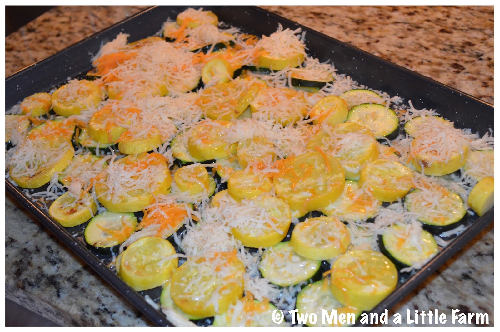 Two Men and a Little Farm OVEN ROASTED SUMMER SQUASH WITH CHEESE RECIPE