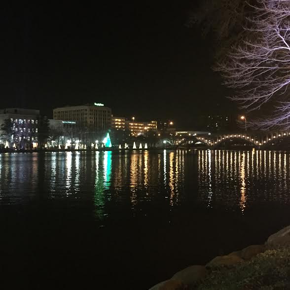 Stroll on State magical holiday lights along the Rock River in Rockford, Illinois