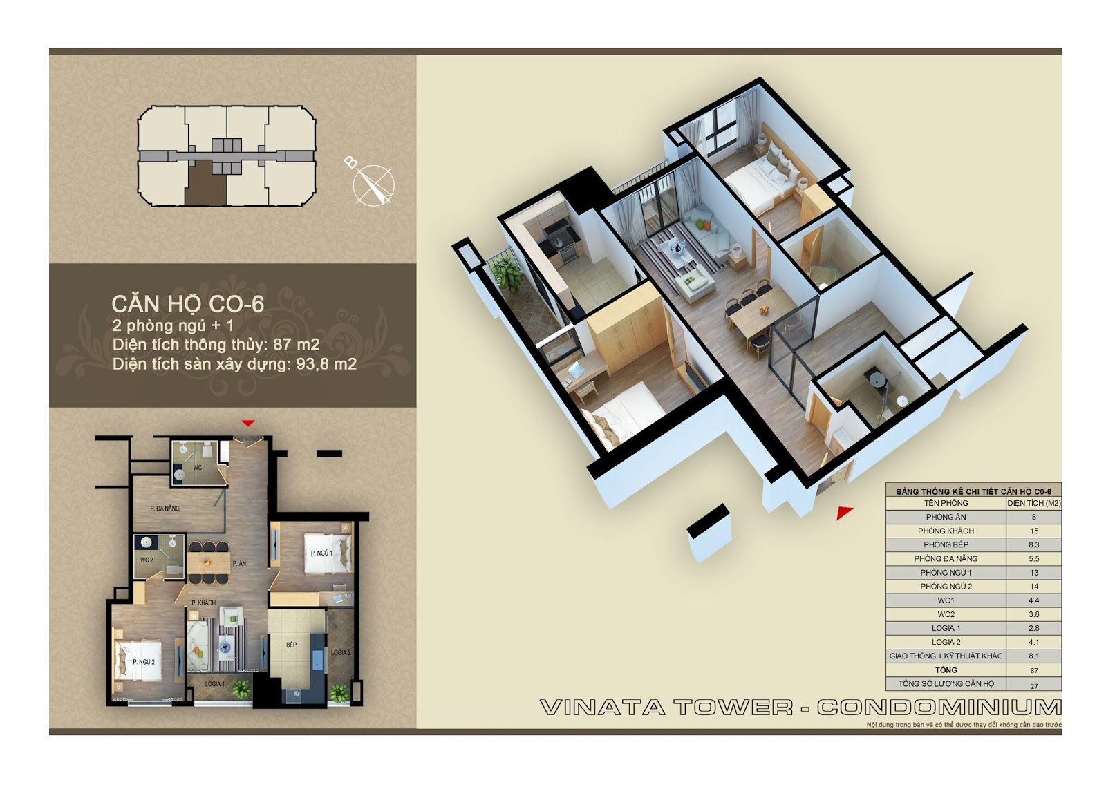 Thiết kế căn hộ chung cư Vinata Tower CO-06