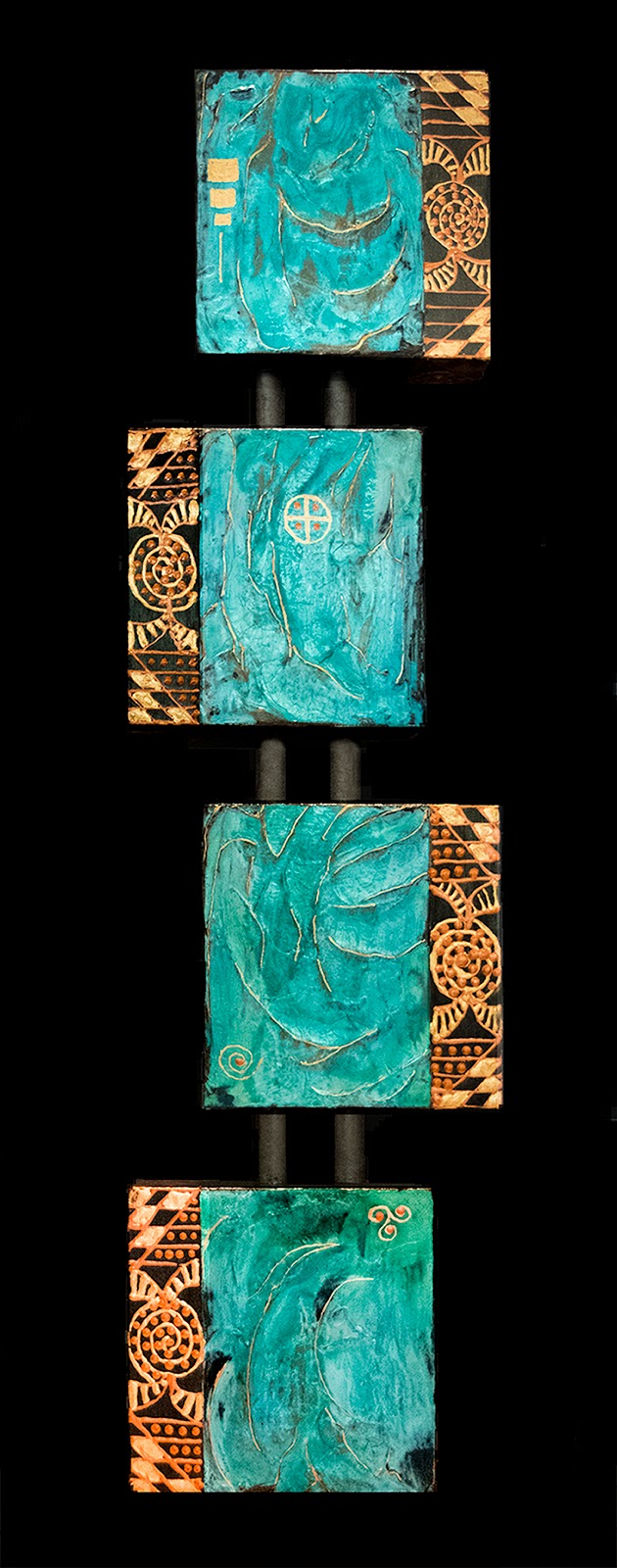 PAT STACY ART Contemporary Mixed Media Art, Quadruvium Painting