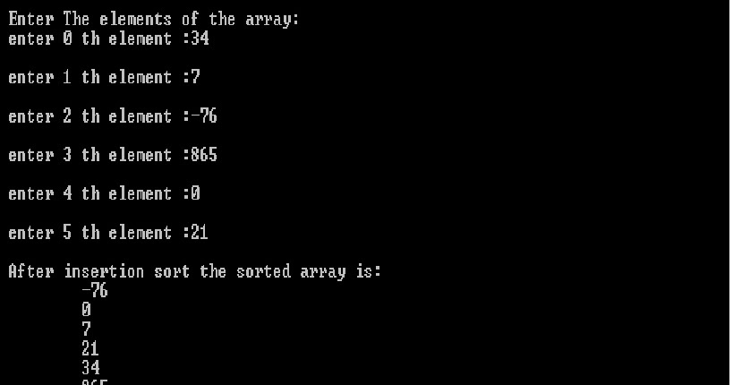 CODING BCA.: C Program to perform Insertion Sort