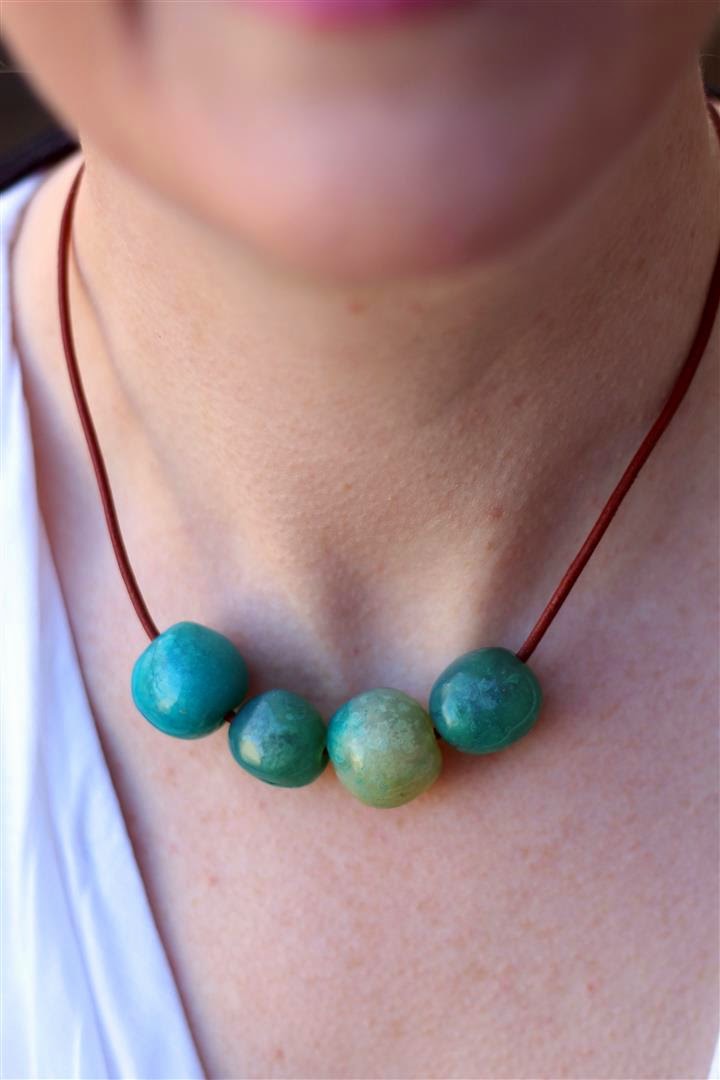 emuse Faux seaglass beads using polymer clay