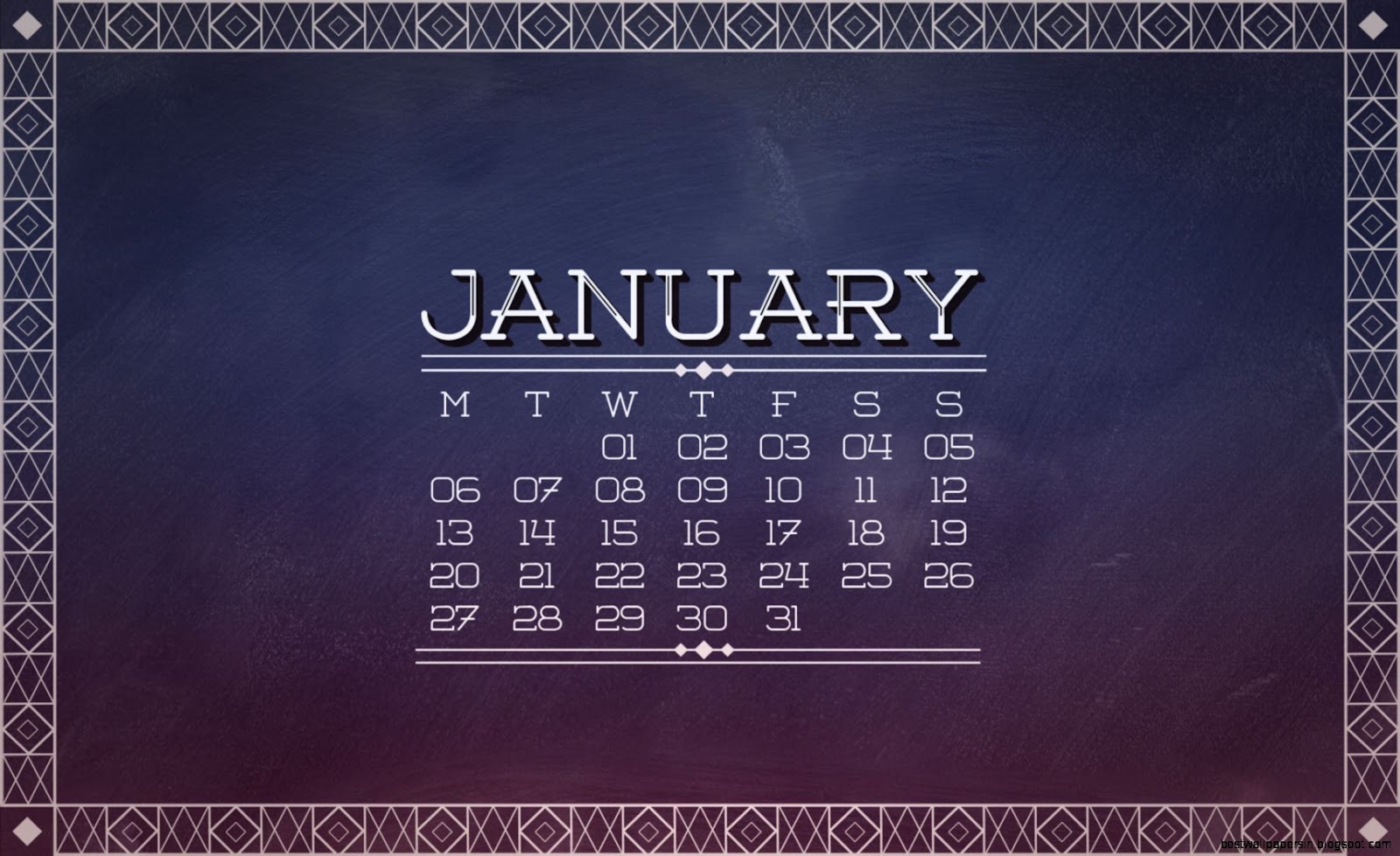 Desktop Calendar January 2014