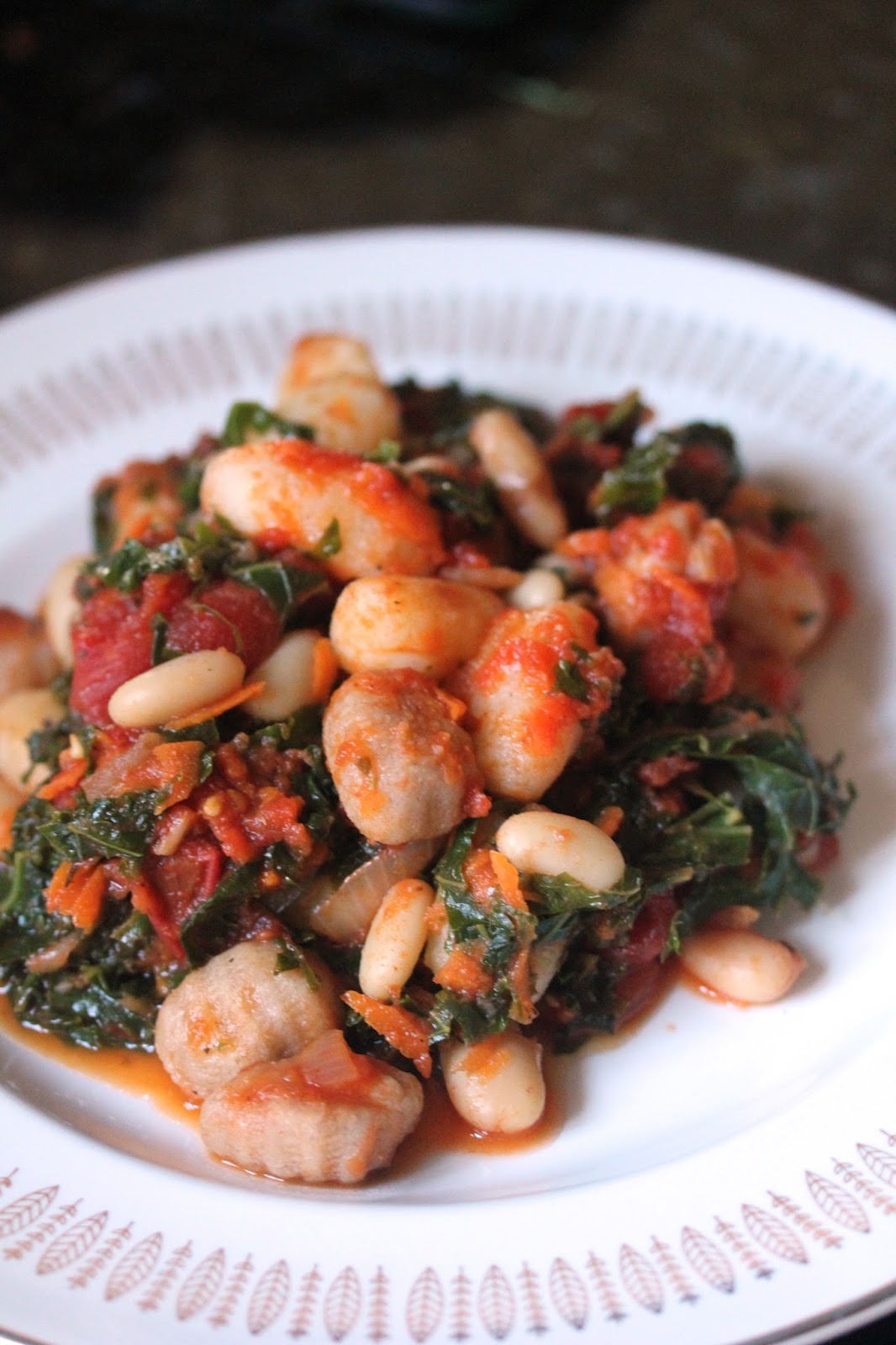 Vegan Pan Fried Gnocchi with Kale and White Beans Kitchen Grrrls.