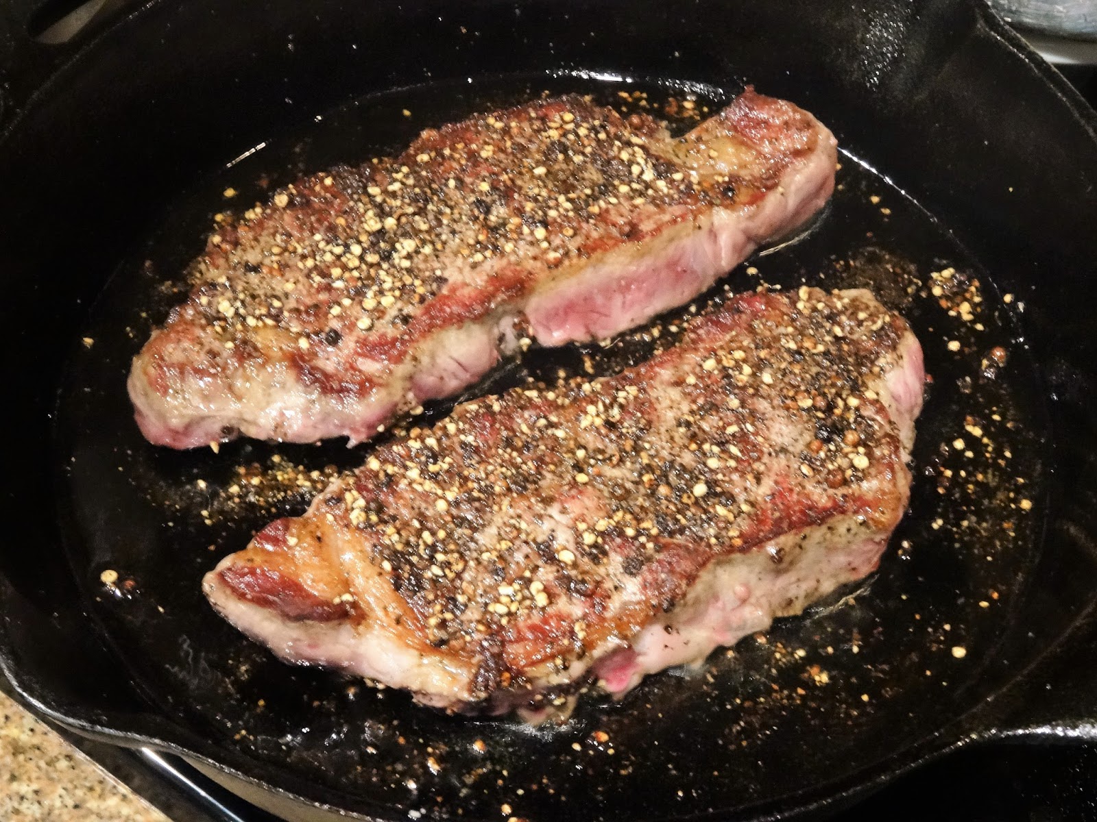 TEST 39 Steak Au Poivre with Mashed Potato Gratin and Roasted Brussel