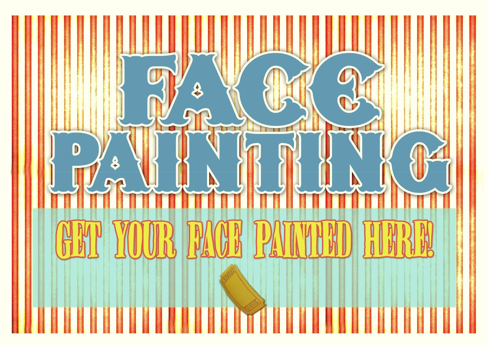 Face Painting Sign Printable - Printable Word Searches