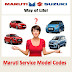 Maruti Service Model Codes